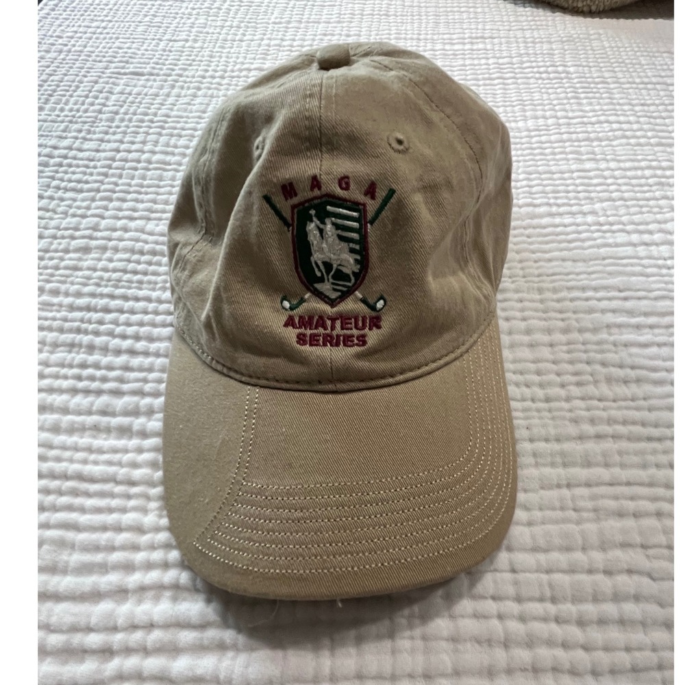 Cap America‎ Golf Hat MAGA Amateur Series Beige Adjustable Adult